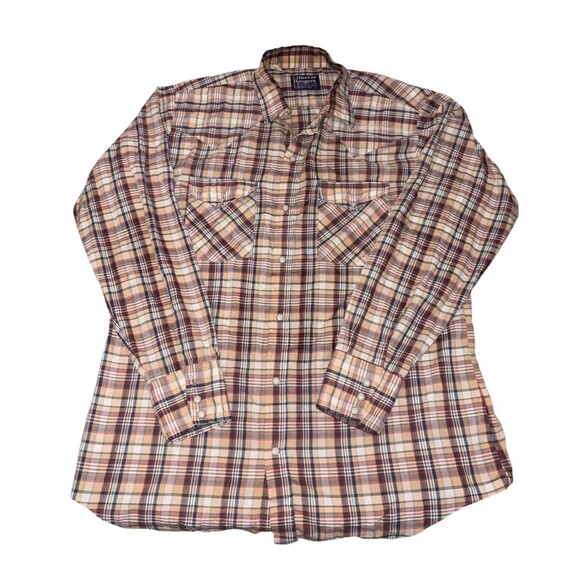 Vintage Dee Cee Rangers Shirt Mens Large Red Plaid Western Pearl Snap USA 70s - Picture 1 of 11